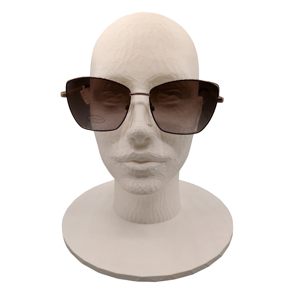 Bebe BBOS2000 Rose Gold Square Sunglasses 55-16-140 Brown Gradient Lens NEW